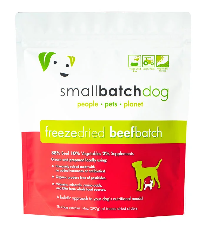 SmallBatch Freeze-Dried Dog Food - Beef Sliders 14oz Bag