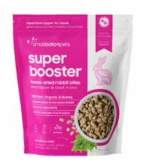 SmallBatch Freeze-Dried Super Booster Meal Topper & Treat for Dogs & Cats - Rabbit Bites 7oz Bag