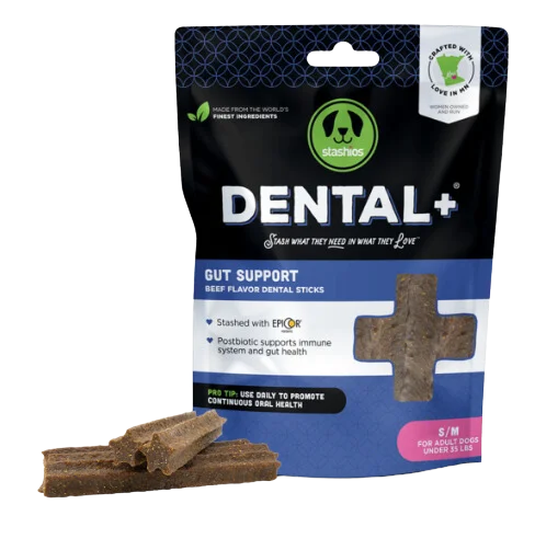 Stashios Dental + Gut Support Dog Chews Beef Flavored SM/MED