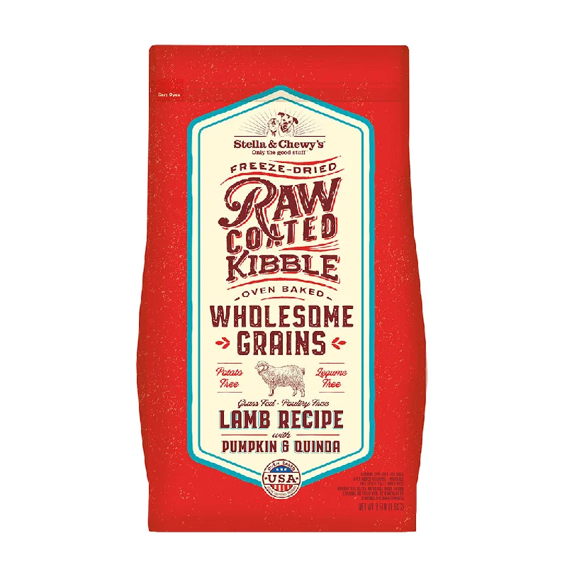 Stella & Chewy's Dry Dog Food Raw Coated Wholesome Grains Grass-Fed Lamb Recipe with Pumpkin & Quinoa