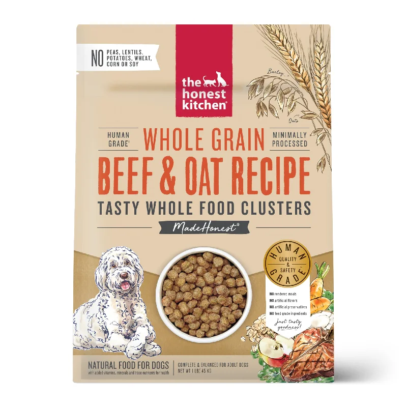 The Honest Kitchen Dry Dog Food Clusters Whole Grain Beef & Oat Recipe