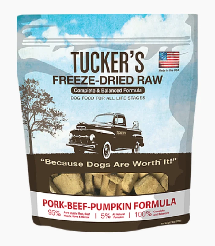 Tucker's Freeze-Dried Dog Food Pork, Beef & Pumpkin 14oz Bag