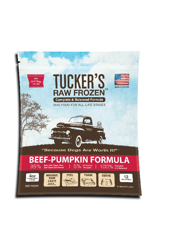 Tucker's Raw Frozen Dog Food - Beef & Pumpkin 3lb Bag