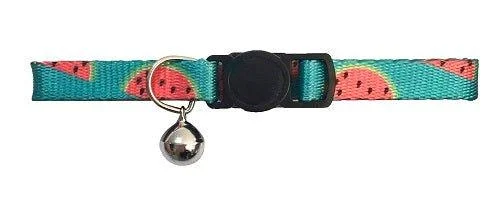 Watermelon Cat Collar with Safety Release Buckle