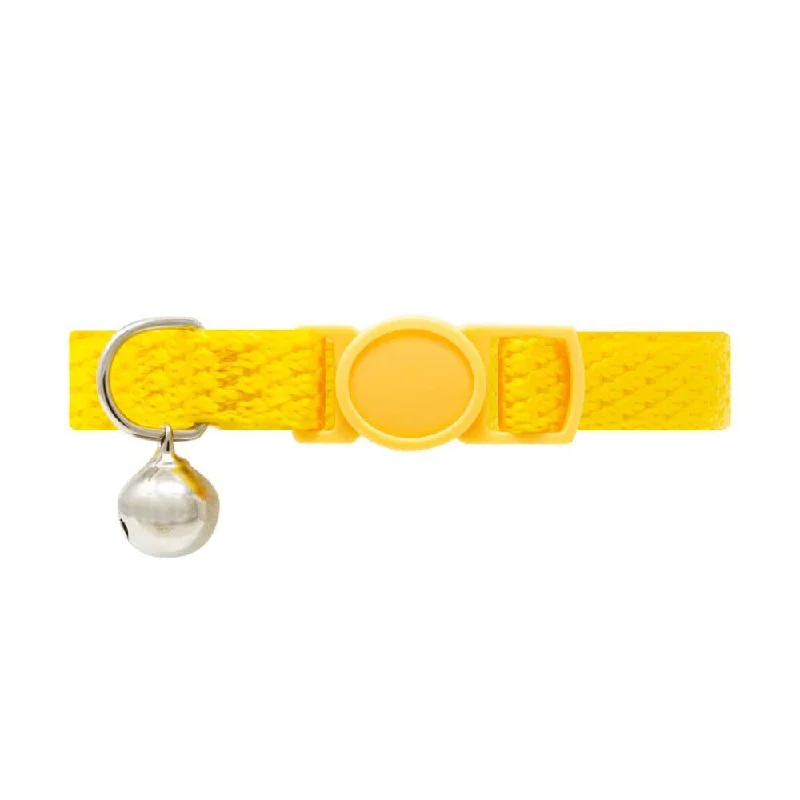 Yellow Cat Collar with Safety Release Buckle