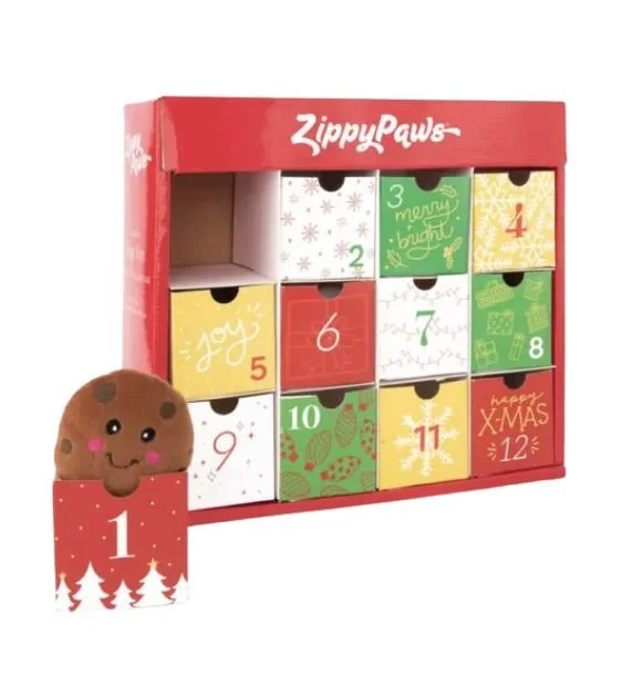 ZippyPaws Squeaker Holiday Advent Calendar (12-Toys Pack)