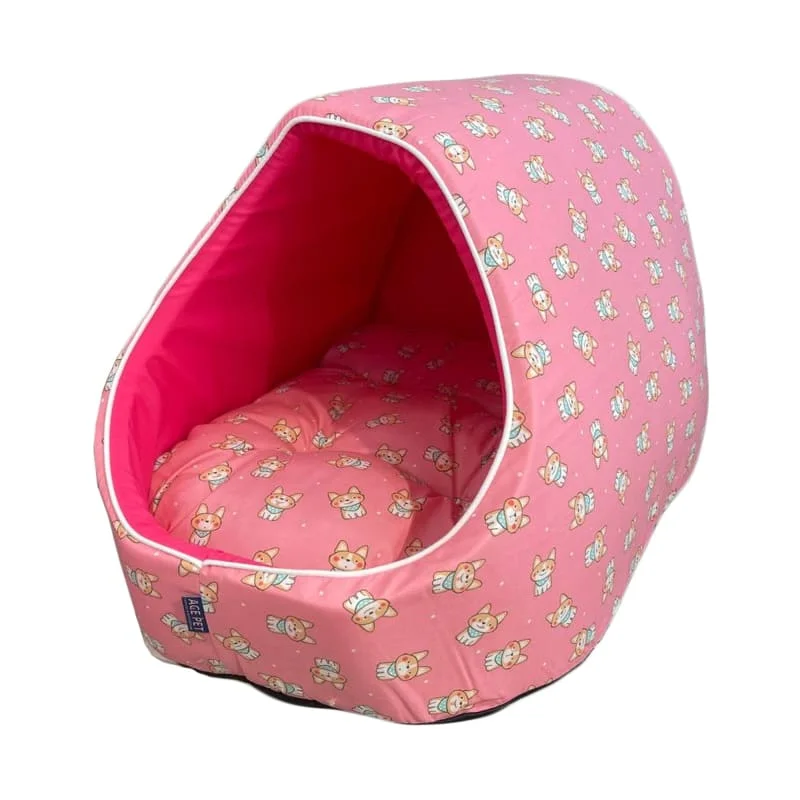 ACE PET Dog Pink Igloo Dog Bed