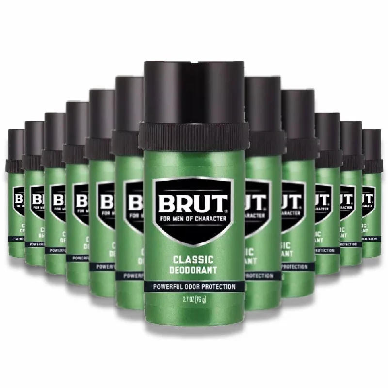 BRUT - Deodorant Round Stick, Classic - 2.7 Oz - 12 Pack