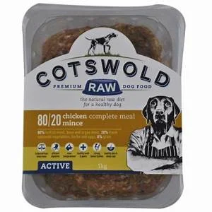 Cotswold Premium Raw Dog Food 80/20 Chicken Mince Complete 1 Kg