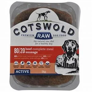 Cotswold Raw Active 80/20 Adult Working Dog Beef Sausage 1kg