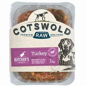 Cotswold Raw Butchers Block 80/10/10 Adult Working Dog Turkey Mince 1kg