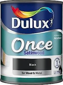 Dulux 5091096 Once Satinwood Paint For Wood And Metal - Pure Brilliant White 2.5L