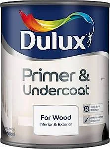 Dulux Primer & Undercoat Paint For Wood - 2.5L, White