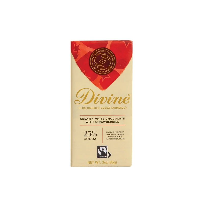 Divine Bar, White Chocolate with Strawberries