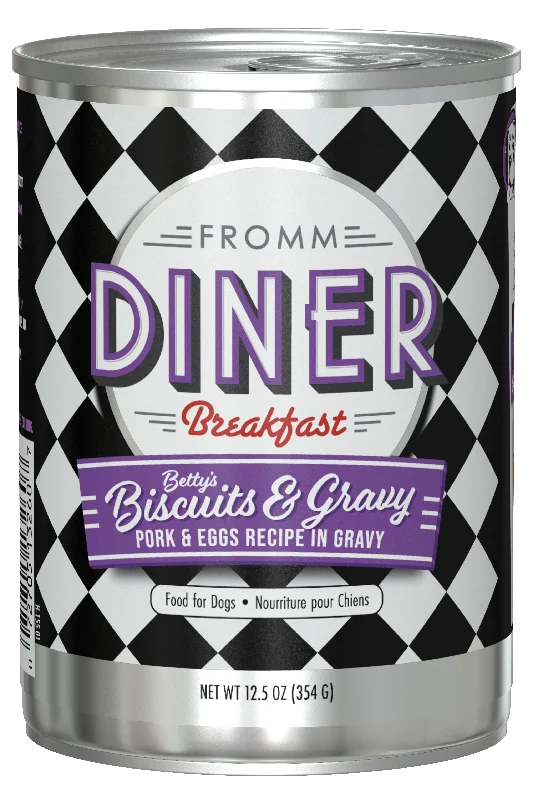 Fromm Diner Breakfast Betty's Biscuits & Gravy Pork & Eggs Recipe in Gravy Food for Dogs