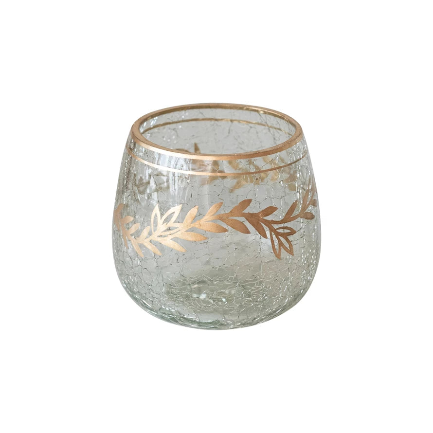 Gold Recycled Glass Tealight Holder