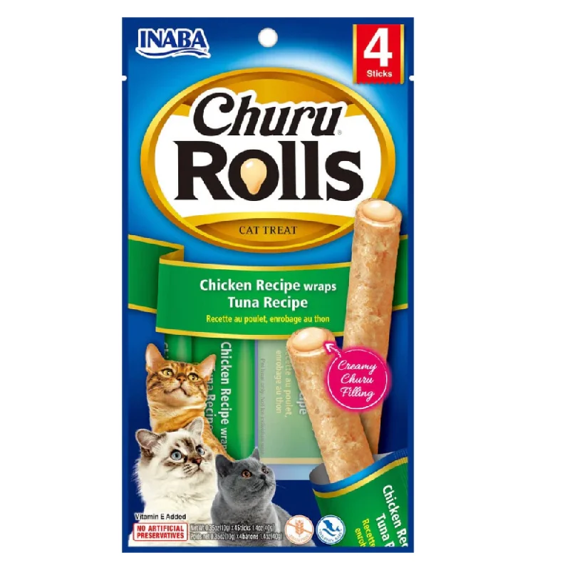 INABA Churu Rolls Chicken Recipe Wraps Tuna Cat Treats