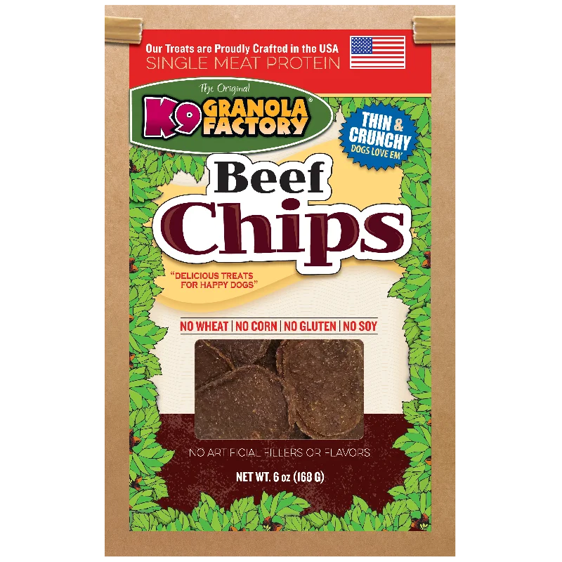 K9 Granola Factory Chip Collection Beef Chips Dog Treats, 6oz