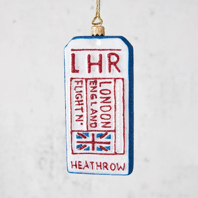 LHR London Heathrow Luggage Tag Christmas Tree Ornament