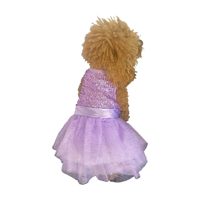 Luminous Sequin Tutu Dog Dress Lilac