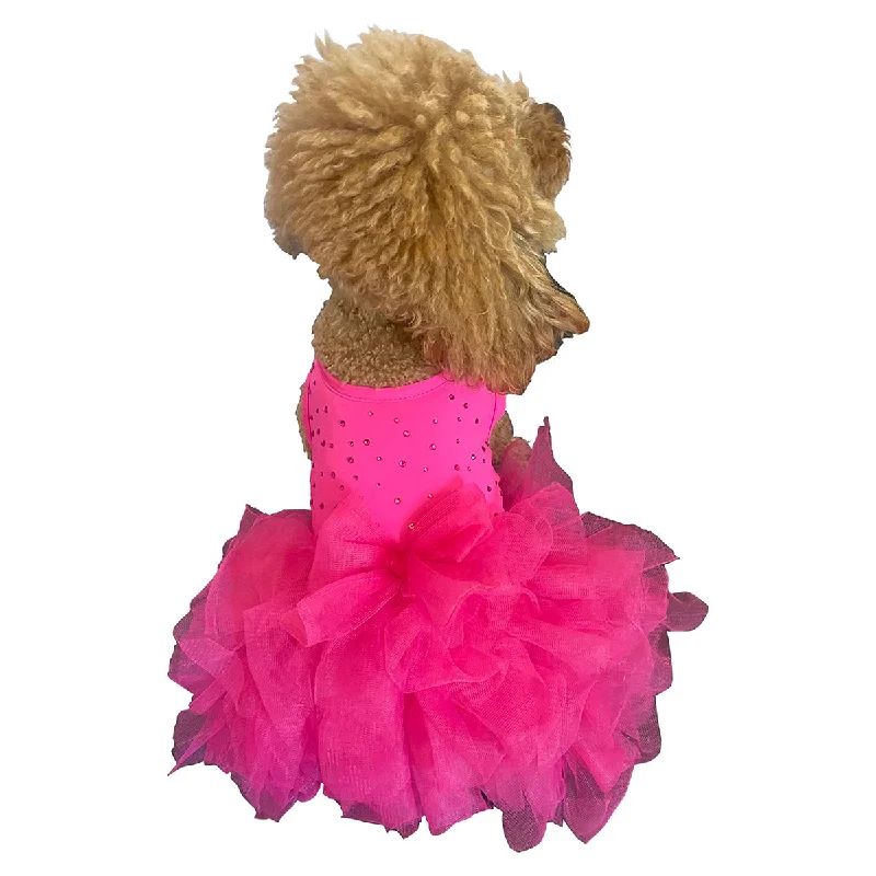 Miami Sparkles Tutu Dog Dress Hot Pink