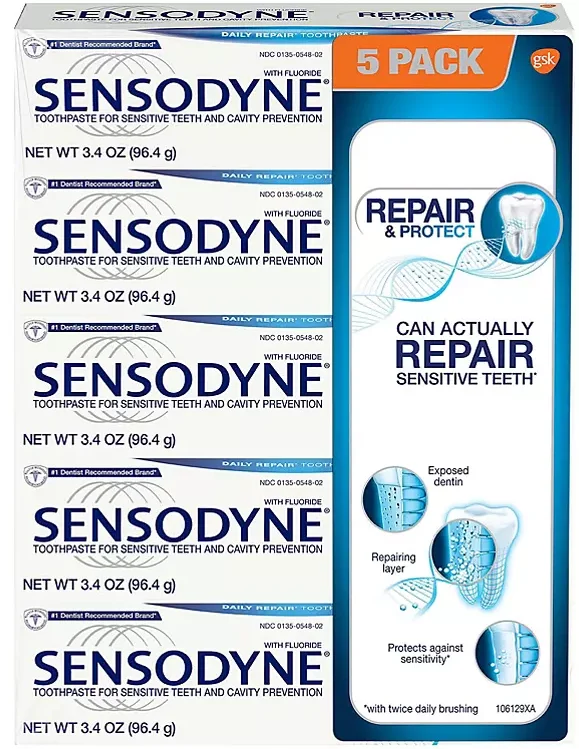 Sensodyne Repair & Protect Toothpaste for Sensitive Teeth (3.4 oz., 5 pk.)