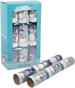 Snowy Christmas Snowman Crackers 6 Pk