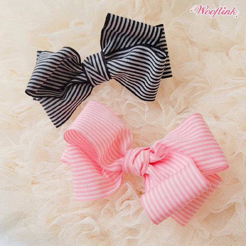 Wooflink Romantic Stripe Bow in 2 Colors